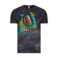 Cloud Black horseshoe rodeo time Vintage Tee - Artiststas