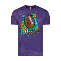 Cloud Purple horseshoe rodeo time Vintage Tee - Artiststas