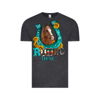 Vintage Black horseshoe rodeo time Vintage Tee - Artiststas