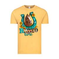 Vintage Mustard horseshoe rodeo time Vintage Tee - Artiststas