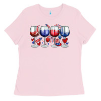 Bubblegum Pink American wine glasses Ladies Tee - Zillion Design Studio