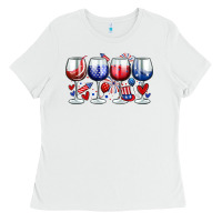White American wine glasses Ladies Tee - Zillion Design Studio