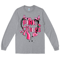Heather Grey pink vibes Long Sleeve Tee - MaliasSmallBusiness