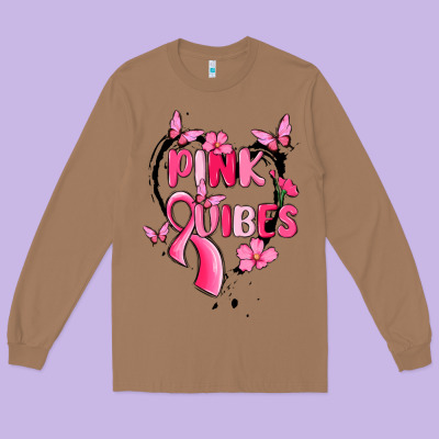 Pink Vibes Long Sleeve Tee Designed By Maliassmallbusiness