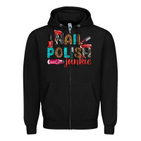 Black nail polish junkie bbs Zipper Hoodie - BundleAndBundleShop