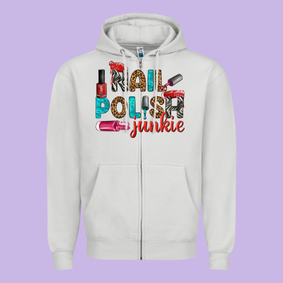 Nail Polish Junkie Bbs Zipper Hoodie Designed By Bundleandbundleshop