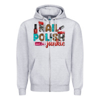 Heather Grey nail polish junkie bbs Zipper Hoodie - BundleAndBundleShop