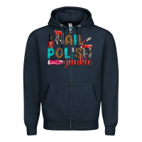 Navy nail polish junkie bbs Zipper Hoodie - BundleAndBundleShop