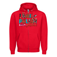 Red nail polish junkie bbs Zipper Hoodie - BundleAndBundleShop