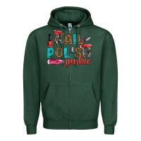 Sports Green nail polish junkie bbs Zipper Hoodie - BundleAndBundleShop