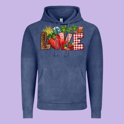 Love Strawberry Vintage Hoodie Designed By Ranaportraitstore