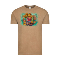 Vintage Coffee cowboy boots sunflower Vintage Tee - AdoDesignShop