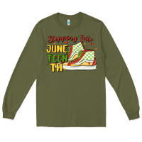 Army Green stepping into juneteenth Long Sleeve Tee - MaliasSmallBusiness