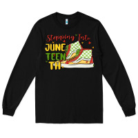 Black stepping into juneteenth Long Sleeve Tee - MaliasSmallBusiness
