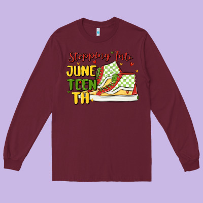 Stepping Into Juneteenth Long Sleeve Tee Designed By Maliassmallbusiness