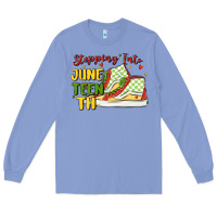 Colony Blue stepping into juneteenth Long Sleeve Tee - MaliasSmallBusiness