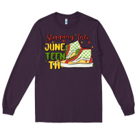 Plum stepping into juneteenth Long Sleeve Tee - MaliasSmallBusiness