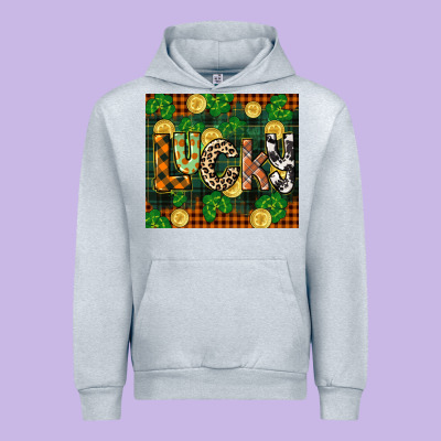 St Patricks Day Lucky Clover And Coins Urban Hoodie Designed By Cowgirlartshop