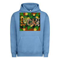 Pigment Pebble Blue st patricks day lucky clover and coins Urban Hoodie - CowGirlArtShop
