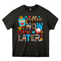 Asphalt coffee now wine later Heavy Core Tee - Zillion Design Studio