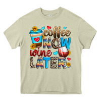 Mossy coffee now wine later Heavy Core Tee - Zillion Design Studio