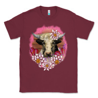 Burgundy v.d lotus and cow Classic Tee - AdoDesignShop