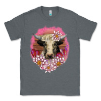 Charcoal Heather v.d lotus and cow Classic Tee - AdoDesignShop