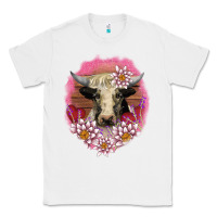 White v.d lotus and cow Classic Tee - AdoDesignShop