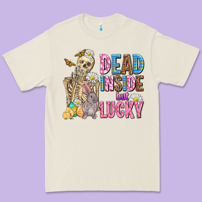 Easter Dead Inside But Lucky  With Skeleton Premium Tee Designed By Adodesignshop