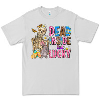 Dove Grey easter dead inside but lucky  with skeleton Premium Tee - AdoDesignShop