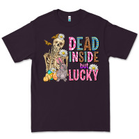 Plum easter dead inside but lucky  with skeleton Premium Tee - AdoDesignShop
