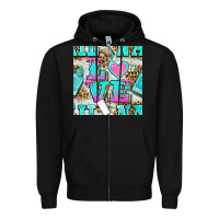 Black love nail and polish with leopard seamless pattern bbs Zipper Hoodie - BundleAndBundleShop