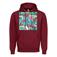Burgundy love nail and polish with leopard seamless pattern bbs Zipper Hoodie - BundleAndBundleShop