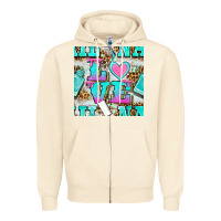 Sandshell love nail and polish with leopard seamless pattern bbs Zipper Hoodie - BundleAndBundleShop
