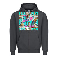 Smoke love nail and polish with leopard seamless pattern bbs Zipper Hoodie - BundleAndBundleShop