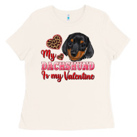 Bone my dachshund is my valentine Ladies Tee - RanaPortraitStore