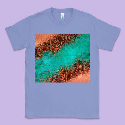 Leather Turquoise Glitter Tumbler Classic Tee Designed By Jasminsmagicworld
