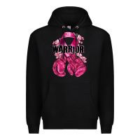Black Warrior Breast Cancer with boxing gloves Premium Hoodie - NancyCooperArtShop