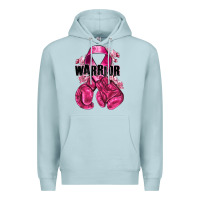Blue Mist Warrior Breast Cancer with boxing gloves Premium Hoodie - NancyCooperArtShop