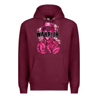 Burgundy Warrior Breast Cancer with boxing gloves Premium Hoodie - NancyCooperArtShop