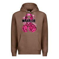 Chestnut Warrior Breast Cancer with boxing gloves Premium Hoodie - NancyCooperArtShop