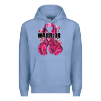 Colony Blue Warrior Breast Cancer with boxing gloves Premium Hoodie - NancyCooperArtShop