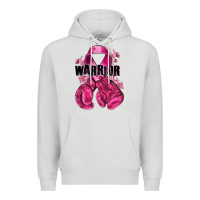Dove Grey Warrior Breast Cancer with boxing gloves Premium Hoodie - NancyCooperArtShop