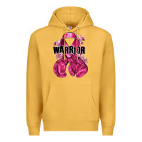 Mustard Warrior Breast Cancer with boxing gloves Premium Hoodie - NancyCooperArtShop