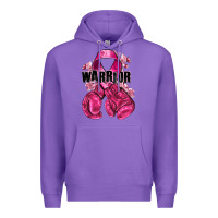 Purple Warrior Breast Cancer with boxing gloves Premium Hoodie - NancyCooperArtShop
