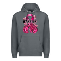 Rock Warrior Breast Cancer with boxing gloves Premium Hoodie - NancyCooperArtShop