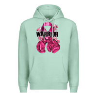 Seafoam Warrior Breast Cancer with boxing gloves Premium Hoodie - NancyCooperArtShop