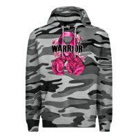 Slate Camo Warrior Breast Cancer with boxing gloves Premium Hoodie - NancyCooperArtShop