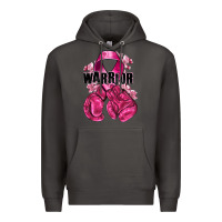 Smoke Warrior Breast Cancer with boxing gloves Premium Hoodie - NancyCooperArtShop