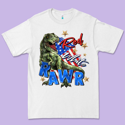 Red White Rawr Premium Tee Designed By Zillion Design Studio